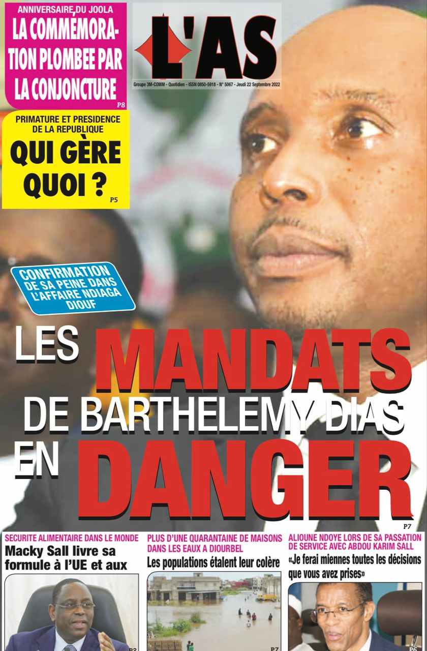 You are currently viewing Une des journaux du jeudi 22 septembre 2022