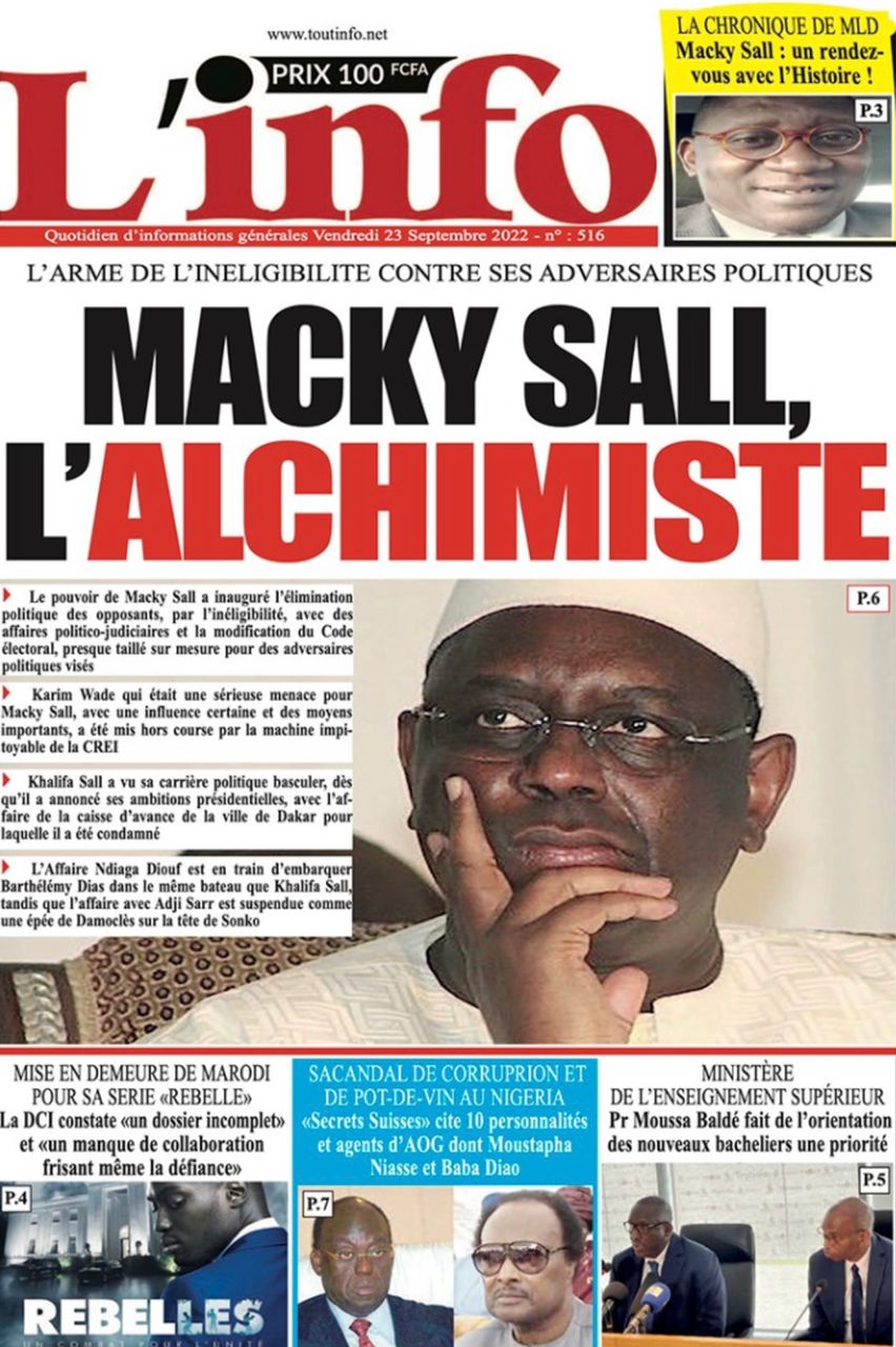 You are currently viewing Une des journaux du vendredi 23 septembre 2022