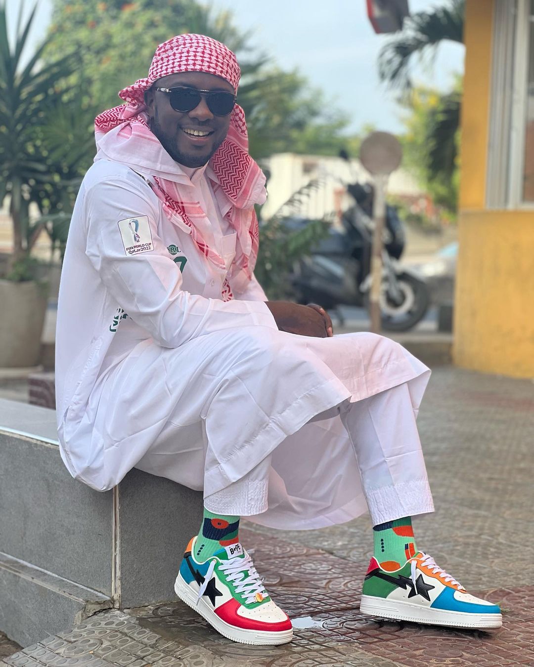 You are currently viewing Qatar 2022: Abba no stress transforme le « Jallaba » en maillot(PHOTOS)