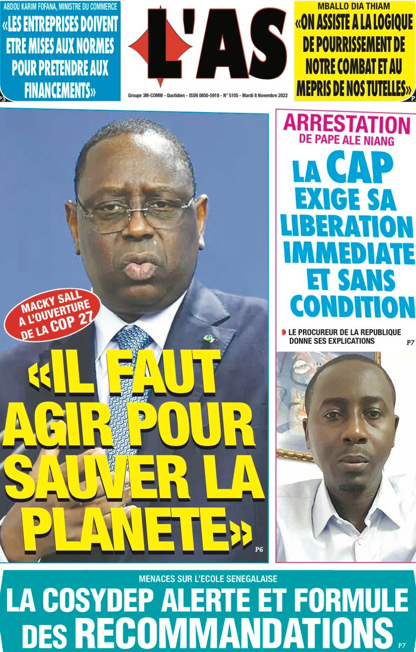 You are currently viewing Une des journaux du mardi 08 novembre 2022