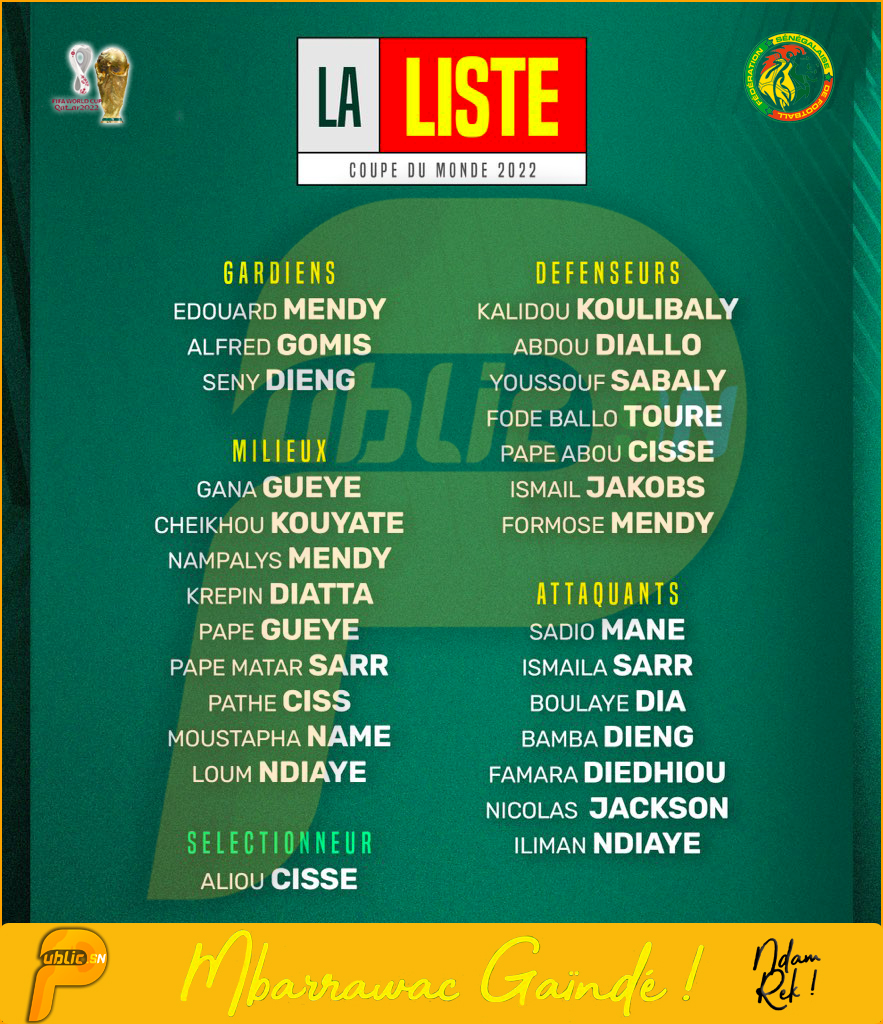 You are currently viewing Equipe Nationale : Aliou publie sa liste avec Sadio Mané.
