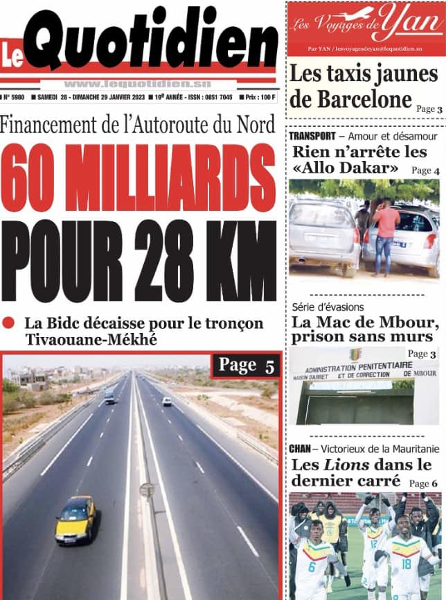 You are currently viewing Une des journaux du samedi 28 janvier 2023