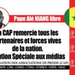 Lire la suite à propos de l’article Libération de Pape Alé Niang : La CAP remercie les partenaires et toute les forces vivent de la nation