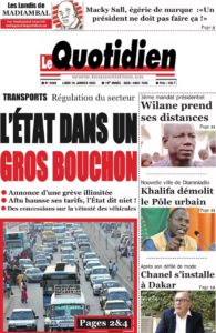 Lire la suite à propos de l’article Une des journaux du lundi 16 janvier 2022