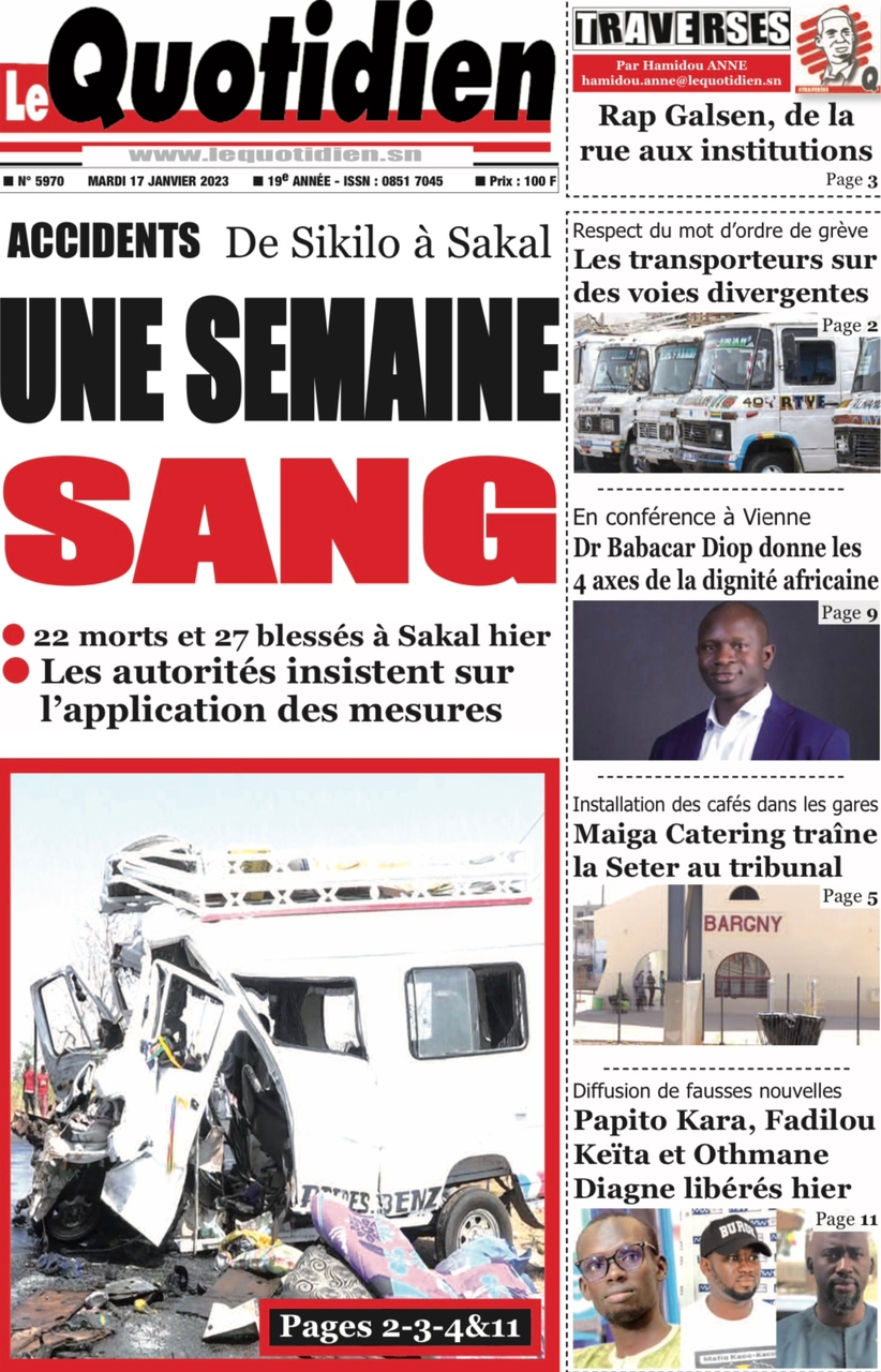You are currently viewing Une des journaux du mardi 17 janvier 2023