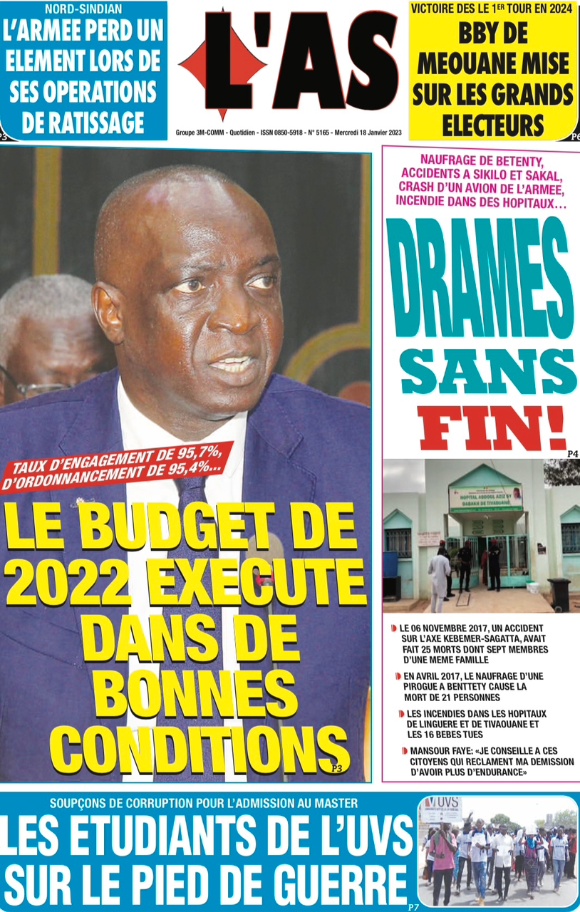 You are currently viewing Une des journaux du mercredi 18 janvier 2023