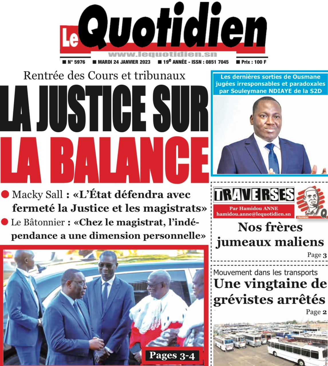 You are currently viewing Une des journaux du mardi 24 janvier 2023