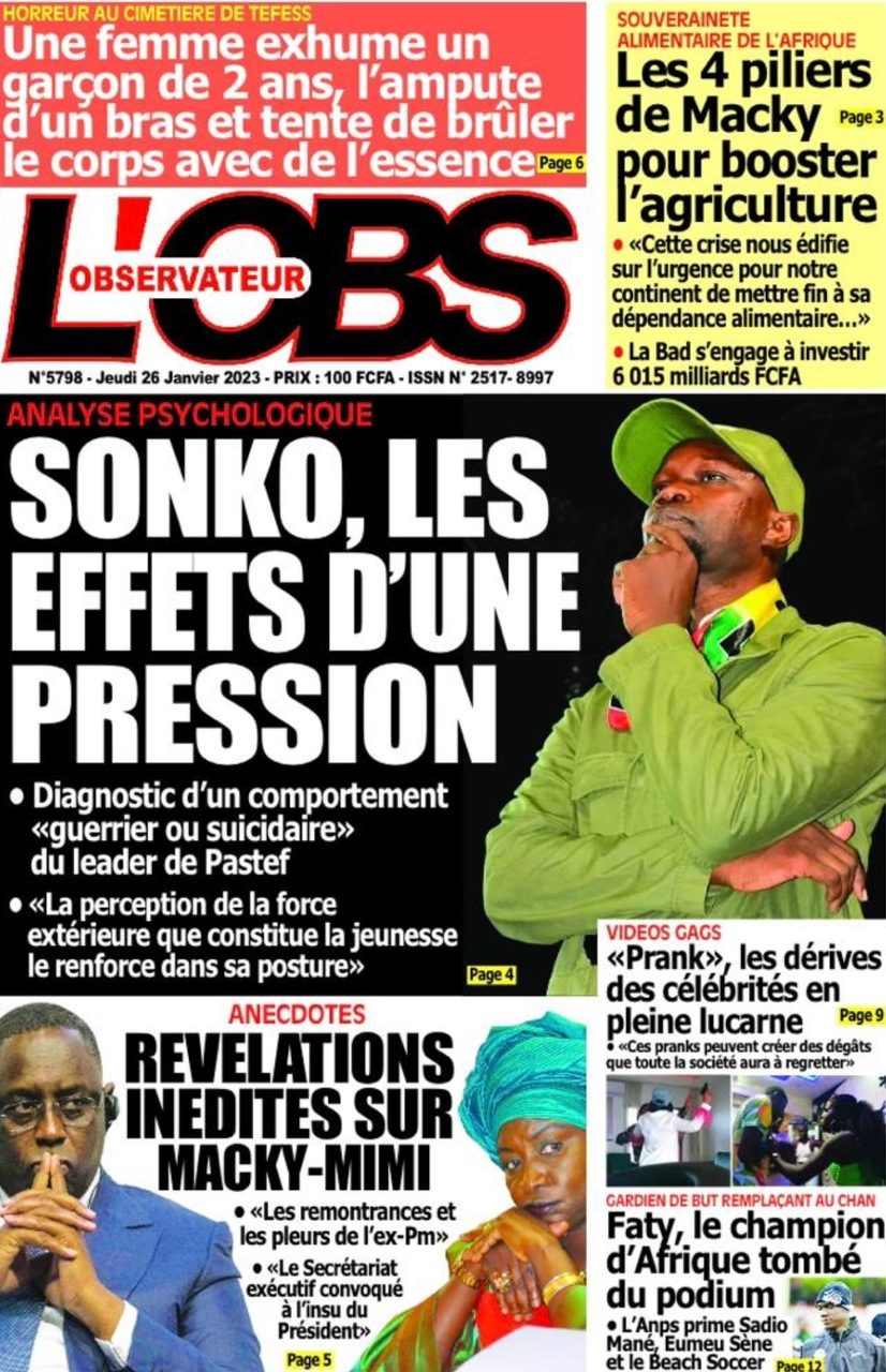 You are currently viewing Une des journaux du jeudi 26 janvier 2023