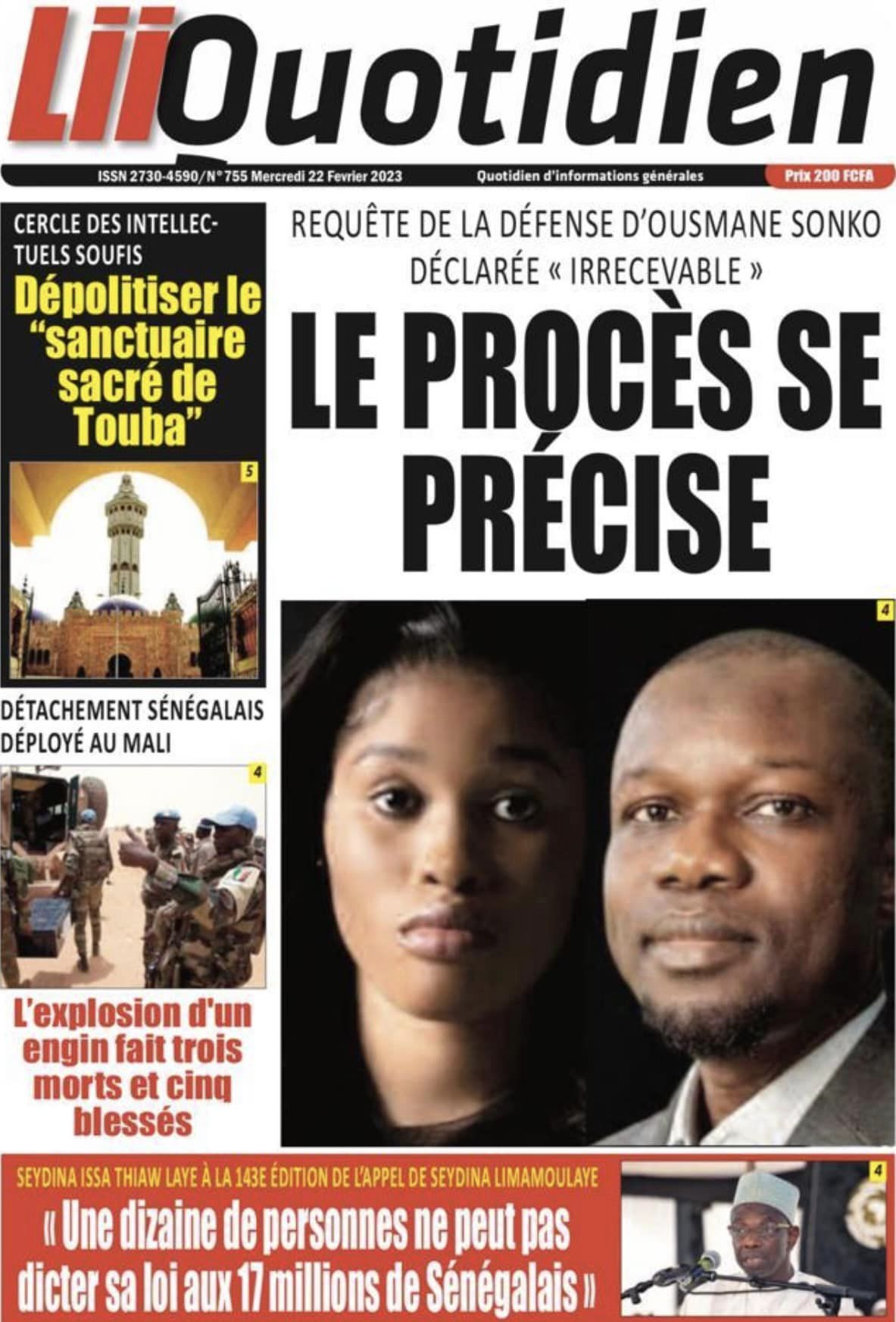You are currently viewing Une des journaux du mercredi 22 février 2023
