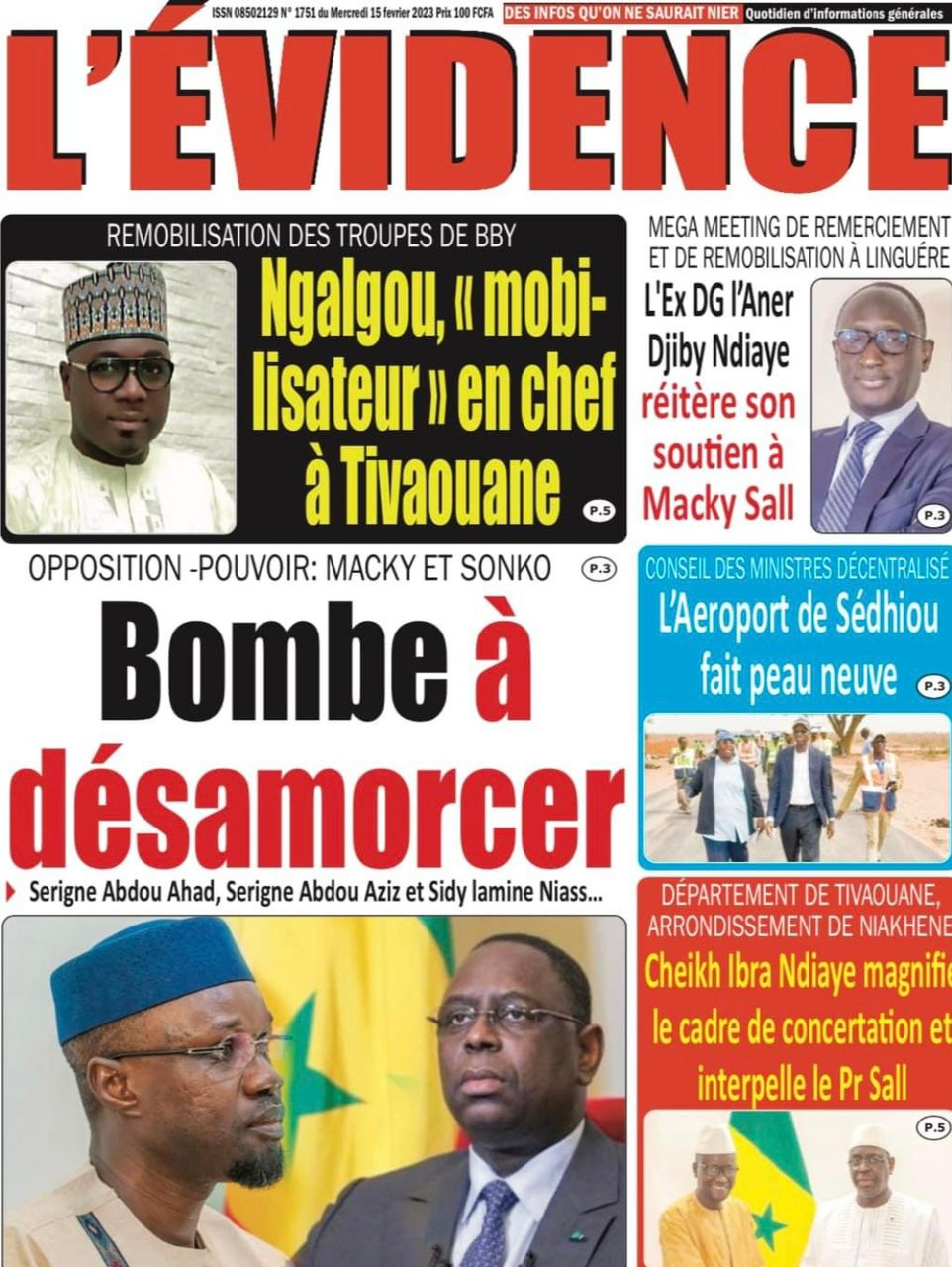 You are currently viewing Public: Une De Nos Quotidiens Nationaux, Ce Mercredi 14 Février 2023