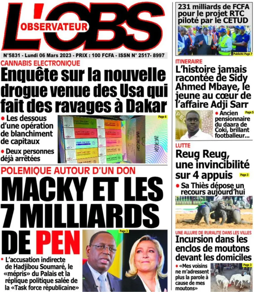 You are currently viewing Public-Ce Lundi 06 Mars 2023,Une De Nos Quotidiens Nationaux