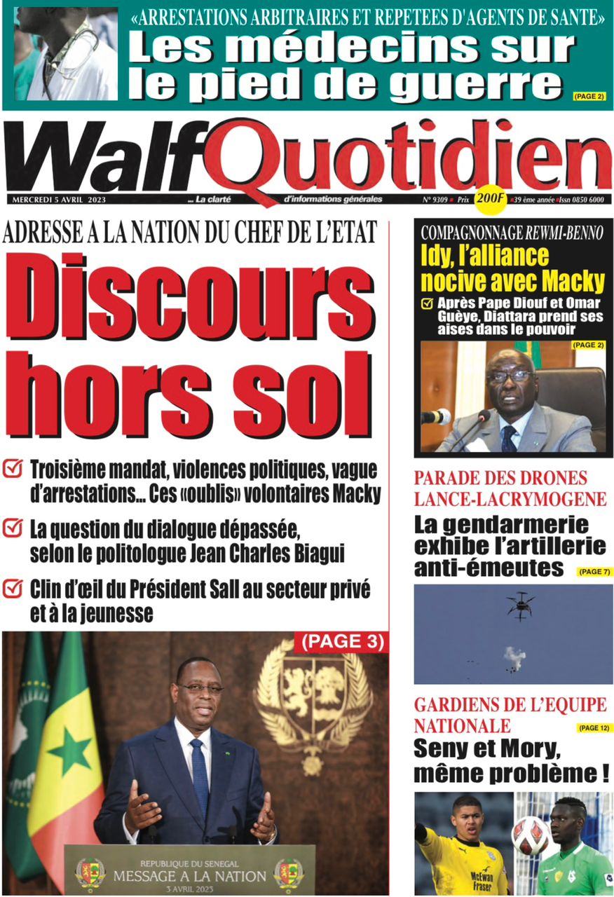 You are currently viewing Une des journaux du mercredi 05 avril 2023