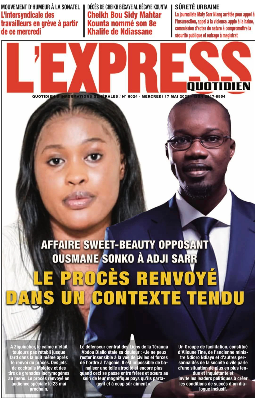 You are currently viewing Une des journaux du mercredi 17 mai 2022