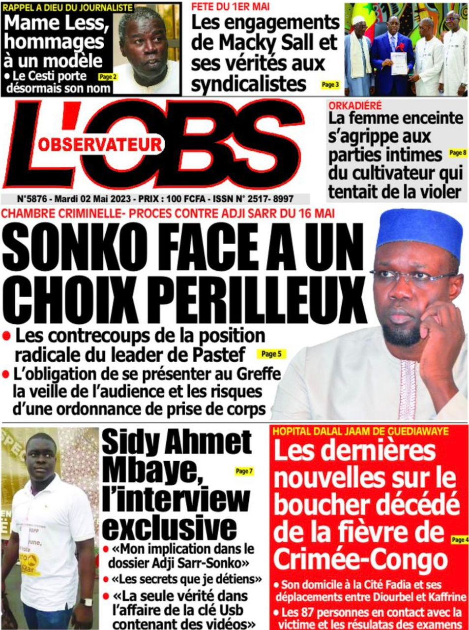 You are currently viewing Une des journaux du mardi 02 avril 2023