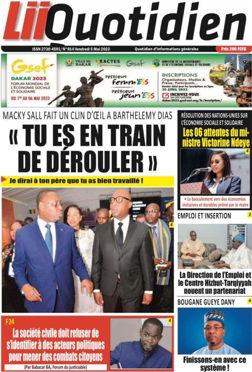 You are currently viewing Une des journaux du vendredi 05 mai 2023