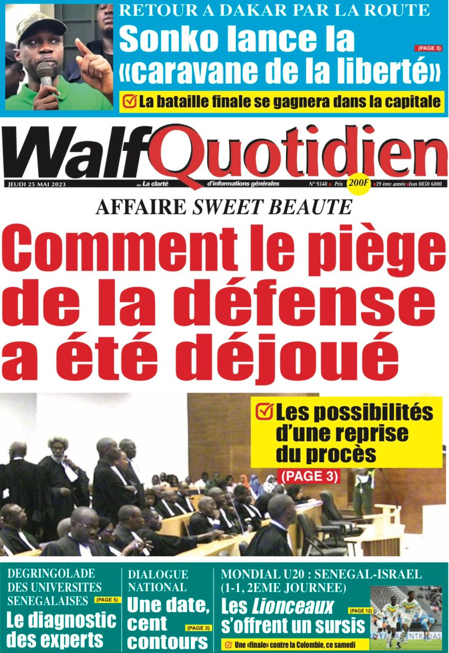 You are currently viewing Une des journaux du jeudi 25 mai 2023