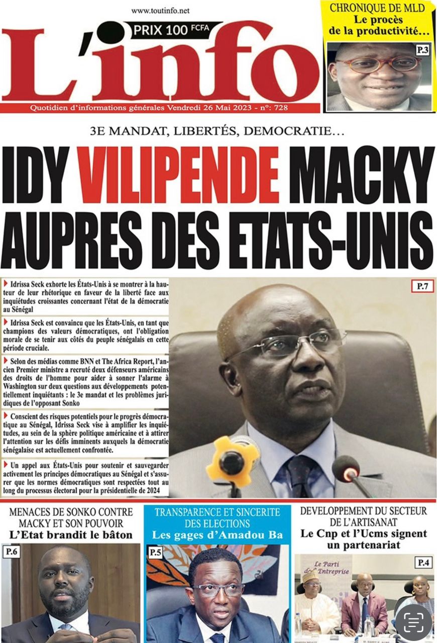 You are currently viewing Une des journaux du vendredi 26 mai 2023