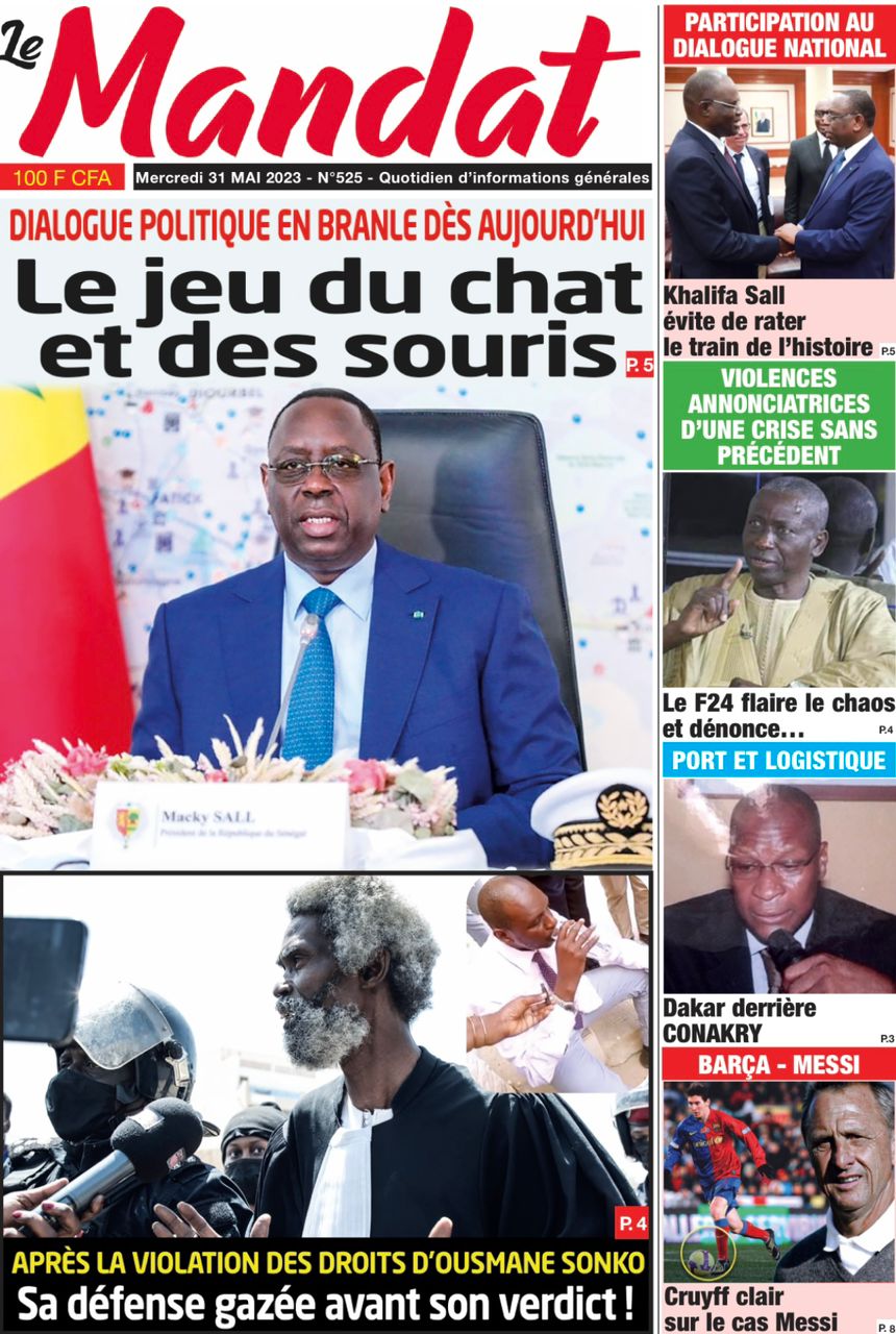 You are currently viewing Une des journaux du mercredi 31 mai 2023