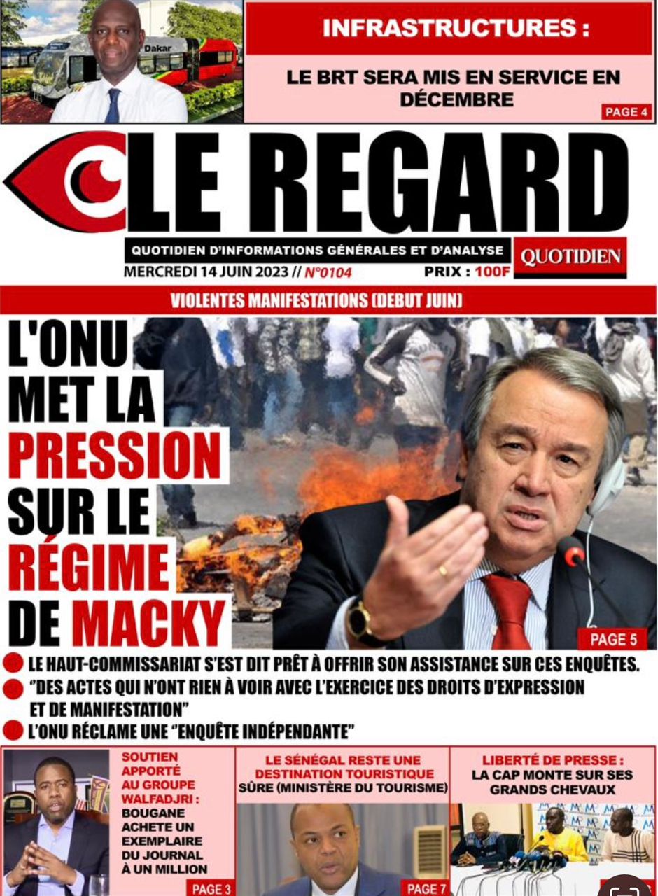 You are currently viewing Une des journaux du mercredi 14 juin 2023