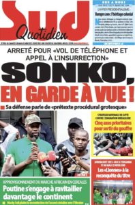 Lire la suite à propos de l’article Une des journaux du samedi 29 juillet 2023