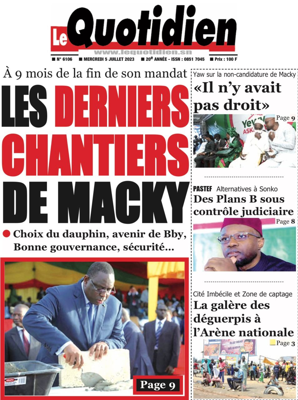 You are currently viewing Une des journaux du mercredi 05 juillet 2023