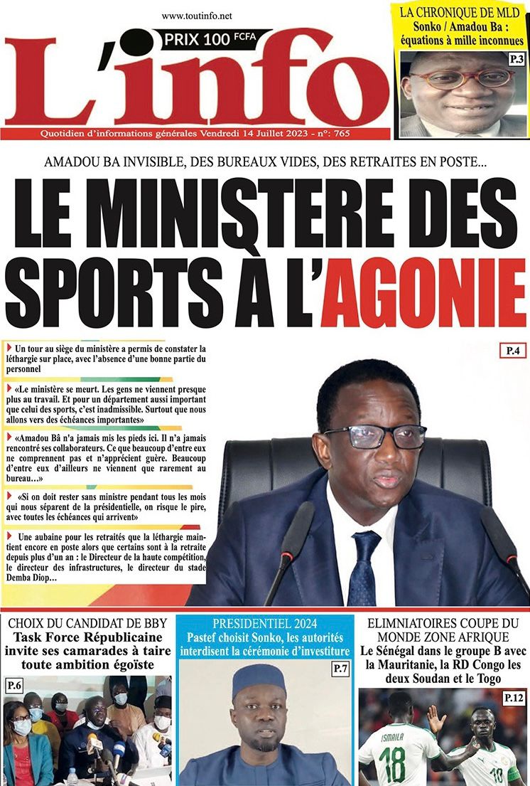 You are currently viewing REVUE DE PRESSE,CE VENDREDI 14 JUILLET 2023