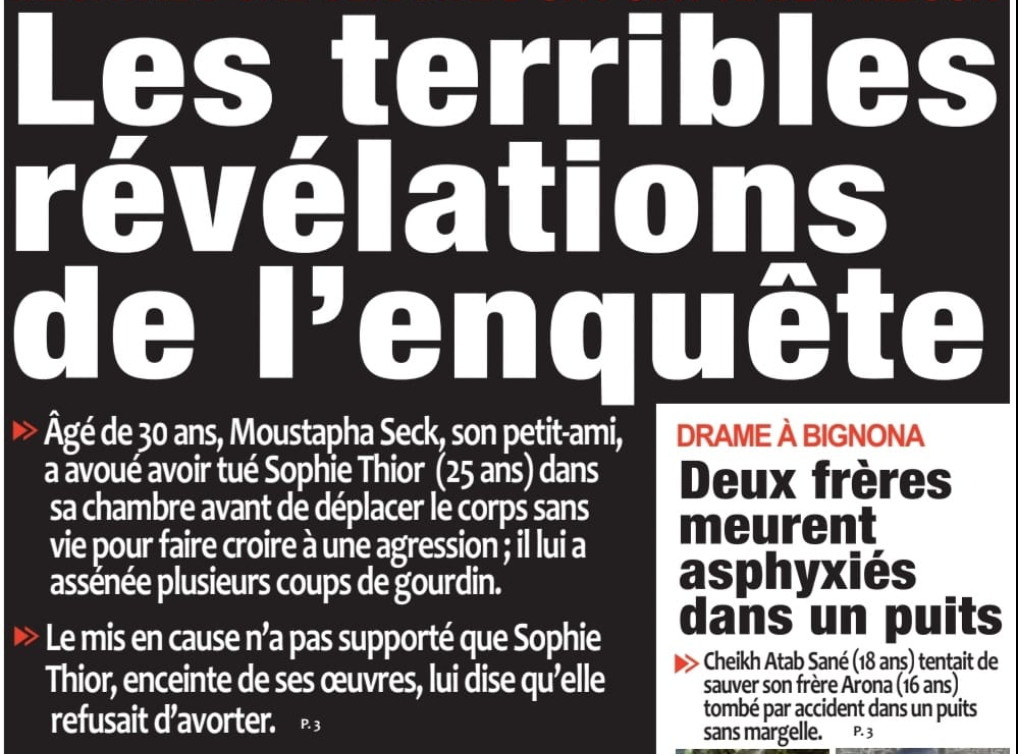 You are currently viewing Meurtre d »une gerante d’un point Wave á Mbour : les terribles révélations de l’enquête