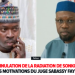 Lire la suite à propos de l’article Le juge Sabassy faye motive l »annulation de la radiation de Sonko