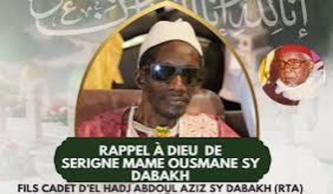 You are currently viewing Décès de Mame Ousmane Sy, le Fils Cadet de Mame Abdoul Aziz Dabakh
