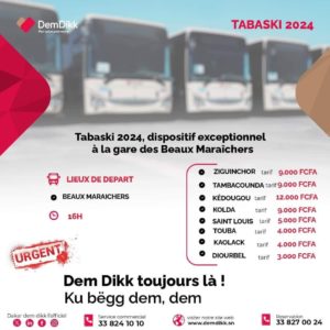 Lire la suite à propos de l’article Tabaski :  Dakar Dem Dikk déploie 100 bus à la gare des Baux-Maraichers