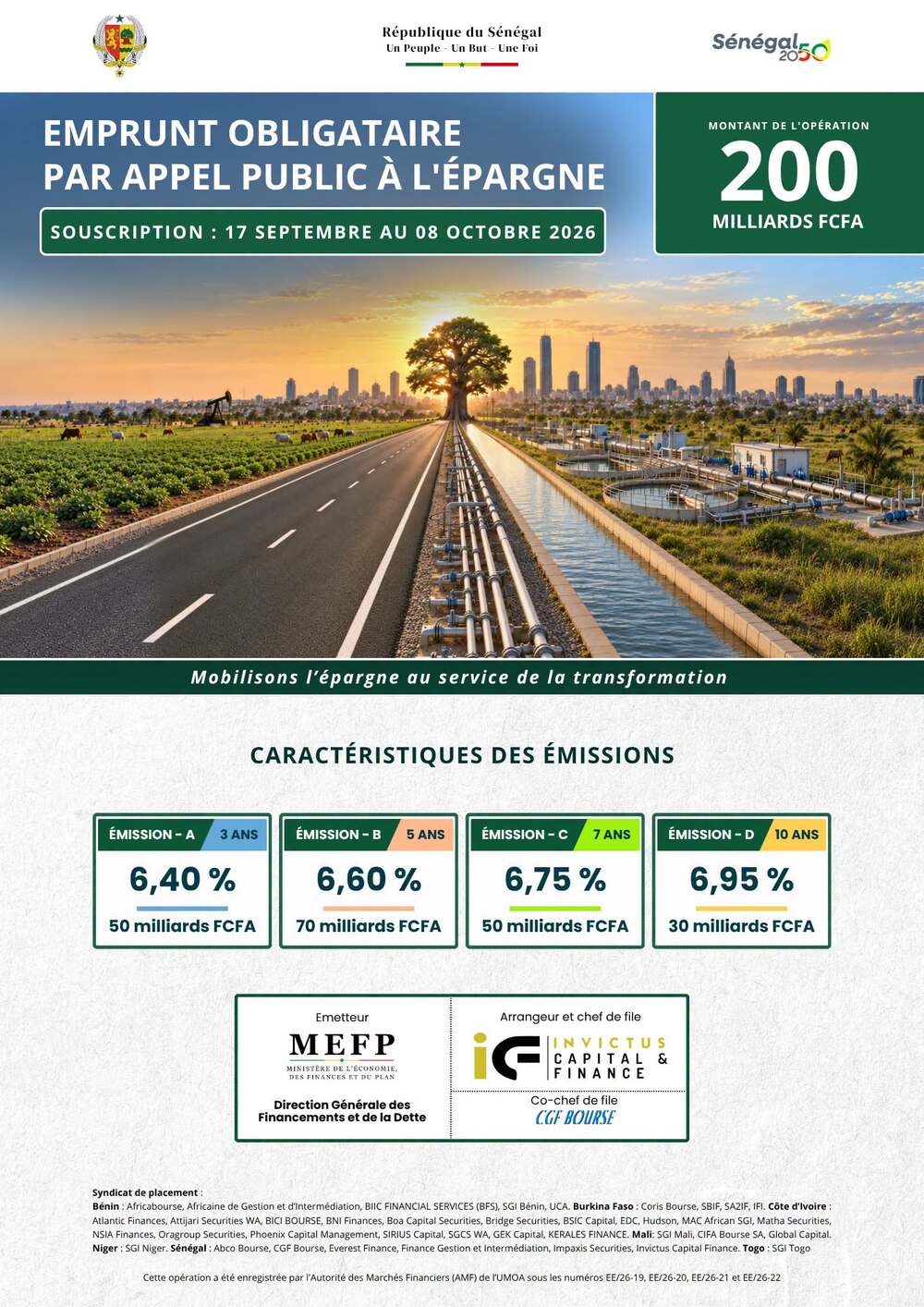 You are currently viewing Sénégal : l’État lance un deuxième appel public à l’épargne de 200 milliards FCFA